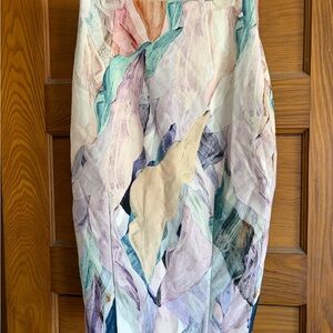 H&M Pastel Abstract Print Pencil Skirt